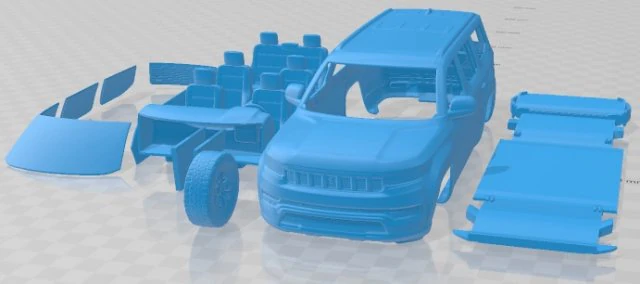 Jeep Grand Wagoneer 2022 Printable Car 3D Print Model .c4d .max .obj .3ds .fbx .stl .blend 