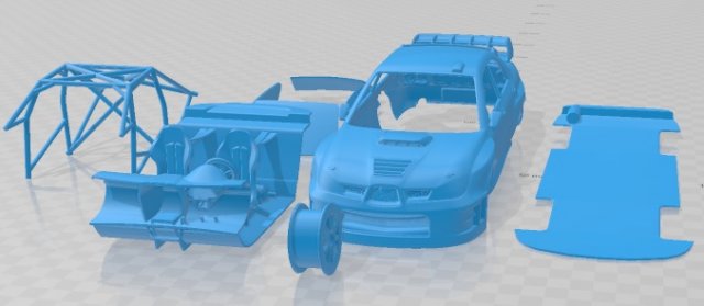 Subaru Impreza STi WRC 2006 Printable Car Model do druku 3D .c4d .max .obj .3ds .fbx .stl .blend 