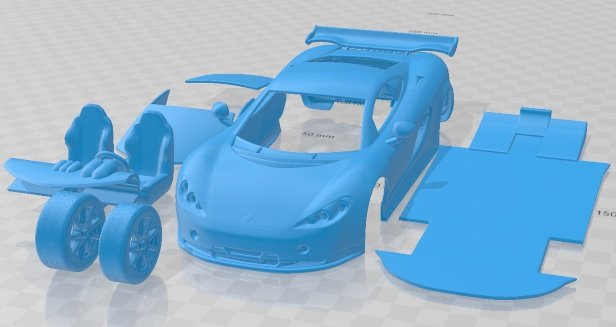 Ascari A10 2006 Printable Car 3Dプリントモデル .c4d .max .obj .3ds .fbx .stl .blend 