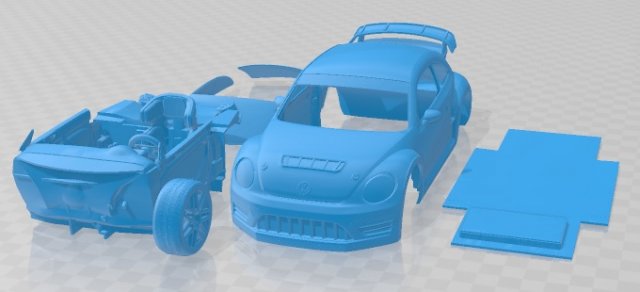 Volkwagen Beetle GRC Race Printable Car 3D Print Model .c4d .max .obj .3ds .fbx .stl .blend 