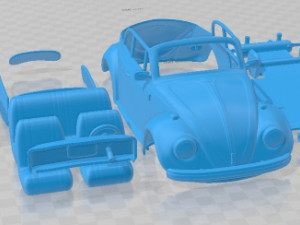 Volkswagen Beetle Convertible 1975 Printable Car Model do druku 3D