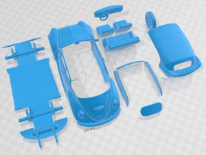 Volkswagen Beetle Convertible 1975 Printable Car Model do druku 3D