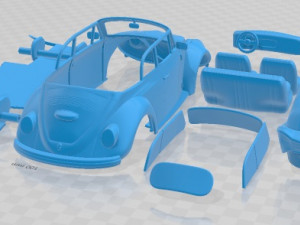 Volkswagen Beetle Convertible 1975 Printable Car Model do druku 3D