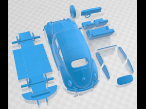 Volkswagen Beetle Herbie 1963 Printable Car 3D-printmodel