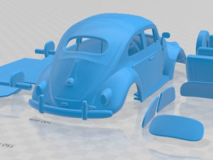 Volkswagen Beetle Herbie 1963 Printable Car 3D-printmodel