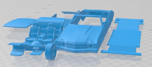 Chevrolet Chevelle SS 454 LS5 convertible 1971 Printable Car 3D Print Model .c4d .max .obj .3ds .fbx .stl .blend 