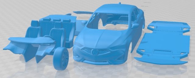Acura ILX 2019 Printable Car 3Dプリントモデル .c4d .max .obj .3ds .fbx .stl .blend 