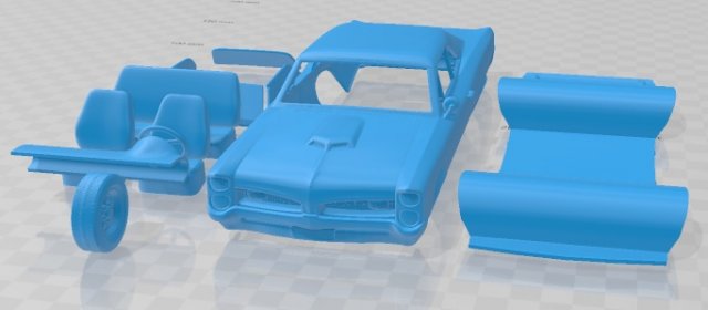 Pontiac GTO 1967 Printable Car 3D-Druckmodell .c4d .max .obj .3ds .fbx .stl .blend 