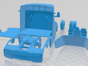 Tesla Semi 3axis LR 2018 Printable Truck 3D प्रिंट मॉडल