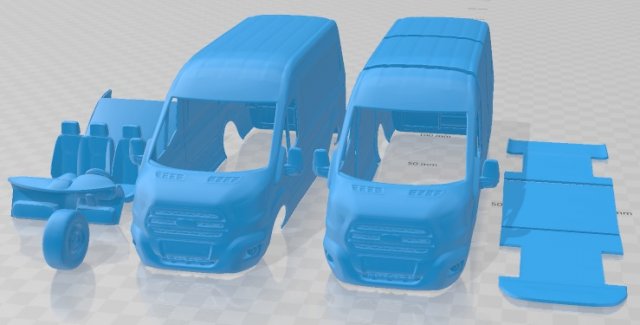 Transit L4H3 Trend 2021 Printable Van 3Dプリントモデル .c4d .max .obj .3ds .fbx .stl .blend 
