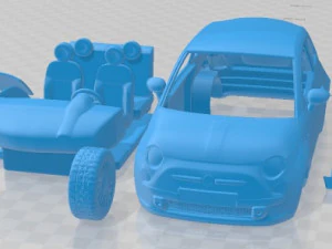 फिएट 500 2010 प्रिंट करने योग्य कार 3D प्रिंट मॉडल