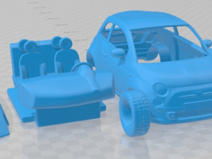 Fiat 500 2010 Printable Car 3D 프린트 모델