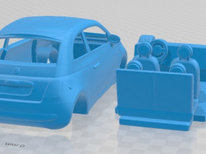 Fiat 500 2010 Printable Car 3D 프린트 모델
