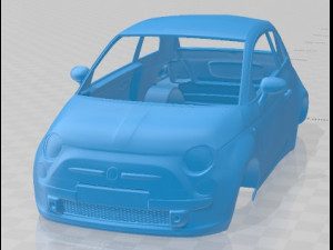 Fiat 500 2010 Printable Body Car 3D 프린트 모델