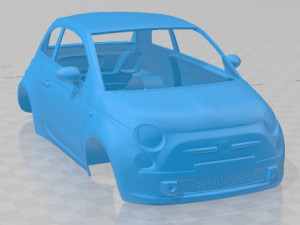 Fiat 500 2010 Printable Body Car Modello di stampa 3D