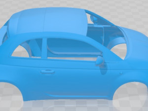 Fiat 500 2010 Printable Body Car Modello di stampa 3D