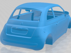Fiat 500 2010 Printable Body Car Modello di stampa 3D