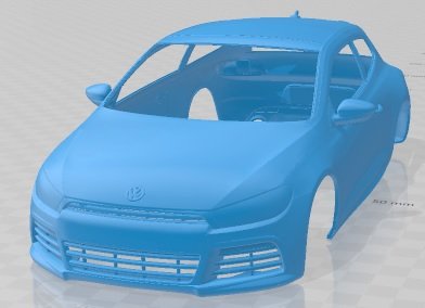 Volkswagen Scirocco R MkIII Type 13 2011 Printable Body Car Modèles 3D en vedette .c4d .max .obj .3ds .fbx .stl .blend 