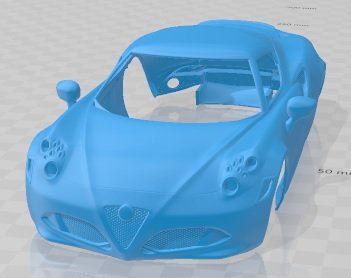 Alfa Romeo 4C Launch Edition Printable Body Car 3D 프린트 모델 .c4d .max .obj .3ds .fbx .stl .blend 