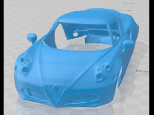 अल्फा रोमियो 4सी लॉन्च संस्करण प्रिंट करने योग्य बॉडी कार 3D प्रिंट मॉडल