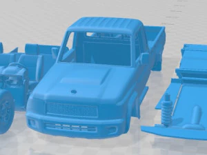 Carro para impress&atilde;o Toyota Land Cruiser com cabine &uacute;nica 2007 Modelo de Impressão 3D