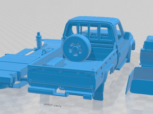 Toyota Land Cruiser Single Cab Pickup 2007 Printable Car 3D-printmodel
