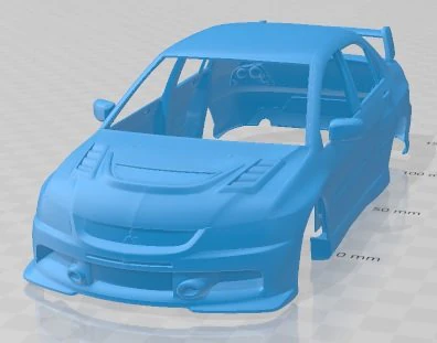 Mitsubishi Lancer Evo 9 Carbon 2007 Printable Body Car 3D Print Model .c4d .max .obj .3ds .fbx .stl .blend