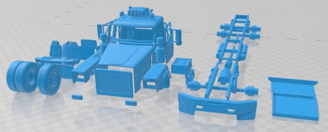 Western Star 4900 SB Day Cab 2008 Printable Truck 3D 프린트 모델 .c4d .max .obj .3ds .fbx .stl .blend 