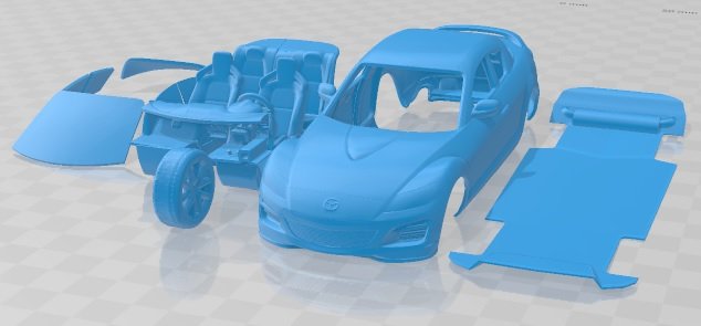 Mazda RX-8 2008 Printable Car Modello di stampa 3D .c4d .max .obj .3ds .fbx .stl .blend 