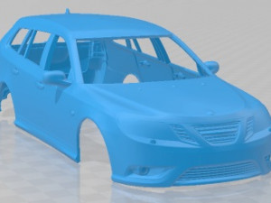 Saab 9-3 Sport Combi 2008 Printable Body Car 3D-Druckmodell