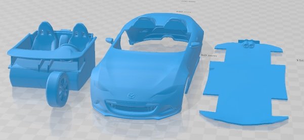 Mazda MX-5 Spyder 2015 Printable Car Modello di stampa 3D .c4d .max .obj .3ds .fbx .stl .blend 