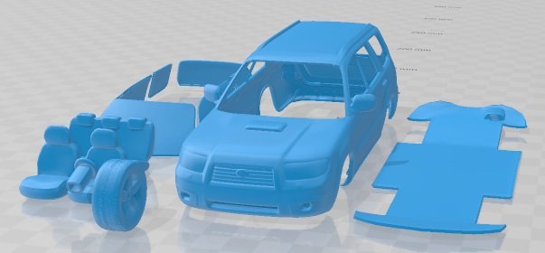 Subaru Forester 2006 Printable Car Model Cetak 3D .c4d .max .obj .3ds .fbx .stl .blend