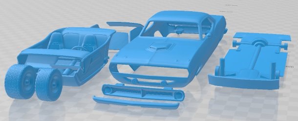 Plymouth Barracuda 1970 Printable Car 3D Print Model .c4d .max .obj .3ds .fbx .stl .blend 