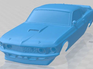 Mustang John Bowe 1969 Printable Body Car 3D Print Model