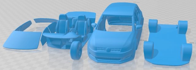 Volkswagen Polo 5 Doors 2010 Printable Car 3D Принт Модель .c4d .max .obj .3ds .fbx .stl .blend 