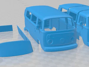 Volkswagen Transporter T2 Passenger Van 1972 Printable 3D Print Model
