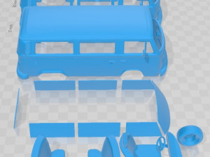 Volkswagen Transporter T2 Passenger Van 1972 Printable 3D 打印模型