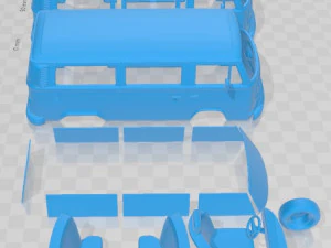 Volkswagen Transporter T2 Passenger Van 1972 Printable 3D Print Model