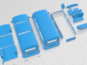 Volkswagen Transporter T2 Passenger Van 1972 Printable 3D 打印模型