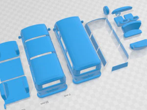 Volkswagen Transporter T2 Passenger Van 1972 Printable 3D Print Model