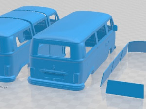 Volkswagen Transporter T2 Passenger Van 1972 Printable 3D 打印模型