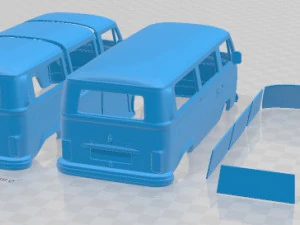 Volkswagen Transporter T2 Passenger Van 1972 Printable 3D Print Model