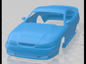 Mustang GT 1998 Printable Body Car 3D Print Model