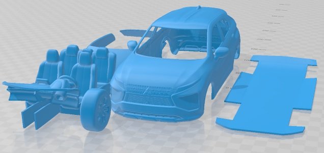Mitsubishi Eclipse Cross US 2022 Printable Car 3D-printmodel .c4d .max .obj .3ds .fbx .stl .blend 