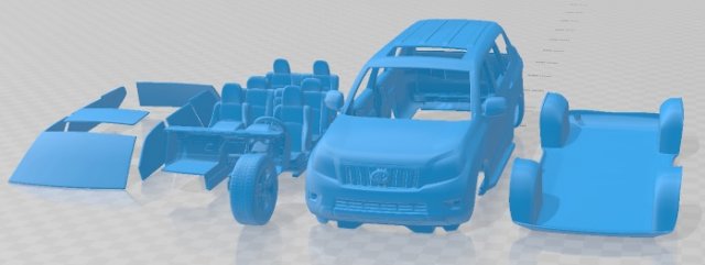 Toyota Land Cruiser Prado J150 5 Doors 2010 Printable Car Modèles 3D en vedette .c4d .max .obj .3ds .fbx .stl .blend 