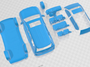 Toyota Land Cruiser Prado J150 5 Doors 2010 Printable Car Modèles 3D en vedette