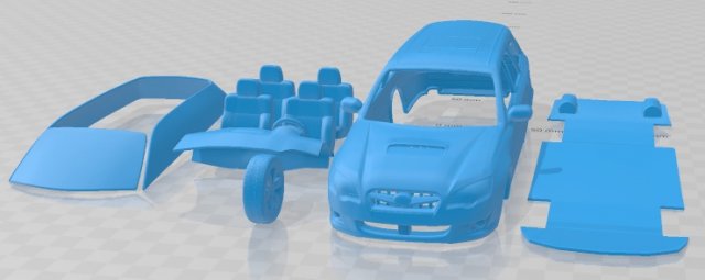 Subaru Legacy Station Wagon 2008 Printable Car 3D-Druckmodell .c4d .max .obj .3ds .fbx .stl .blend 