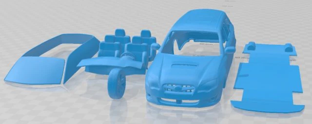 Subaru Legacy Station Wagon 2008 Printable Car 3D Print Model .c4d .max .obj .3ds .fbx .stl .blend 
