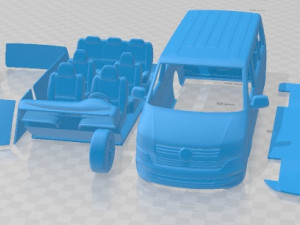 Volkswagen Transporter T6 2020 Printable Van Modelo de impresión 3D