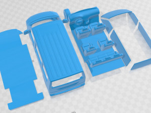 Volkswagen Transporter T6 2020 Printable Van 3D-Druckmodell